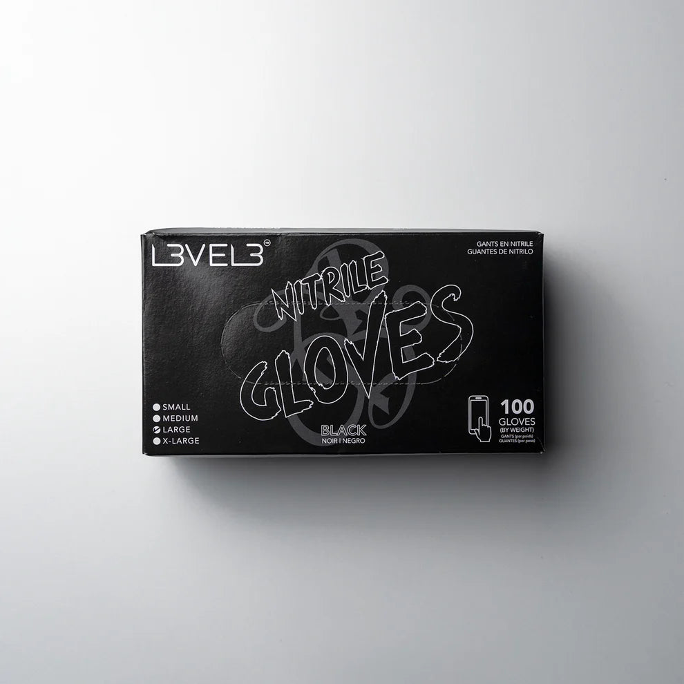 NITRILE GLOVES BLACK LARGE 100CT
