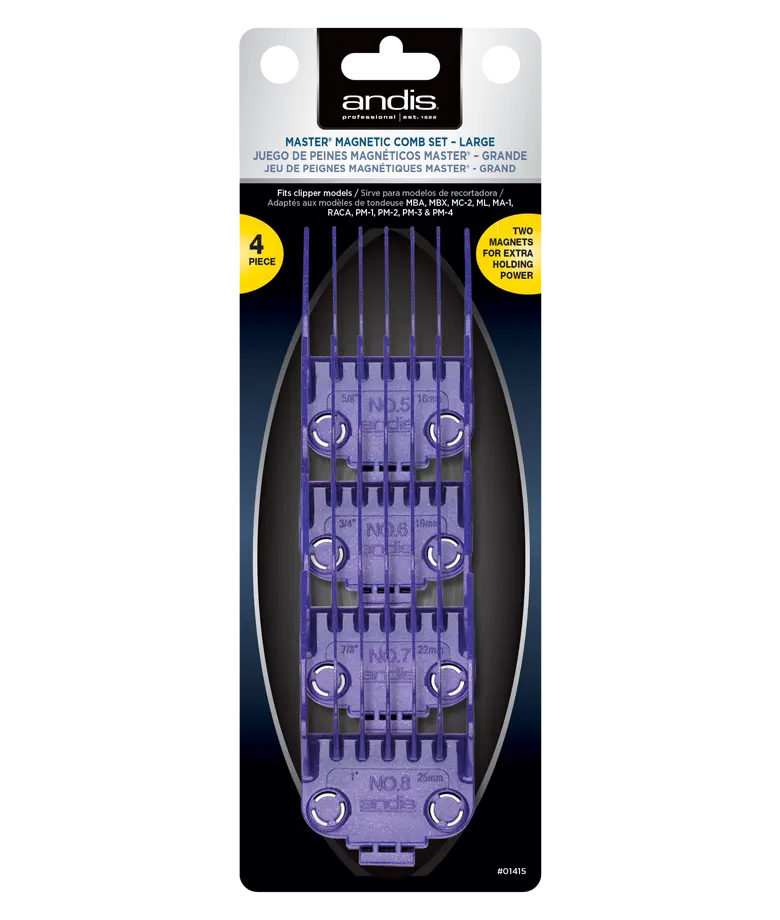 Andis Clipper Guards - MASTER® DUAL MAGNET LARGE 4-COMB SET