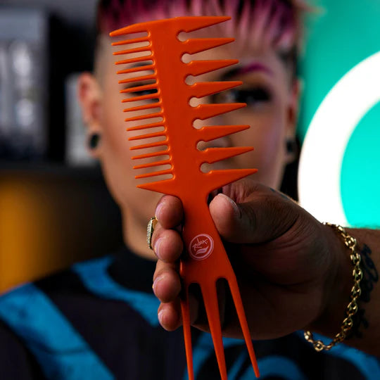 MULTI-STYLE BARBER FISH COMB - ORANGE