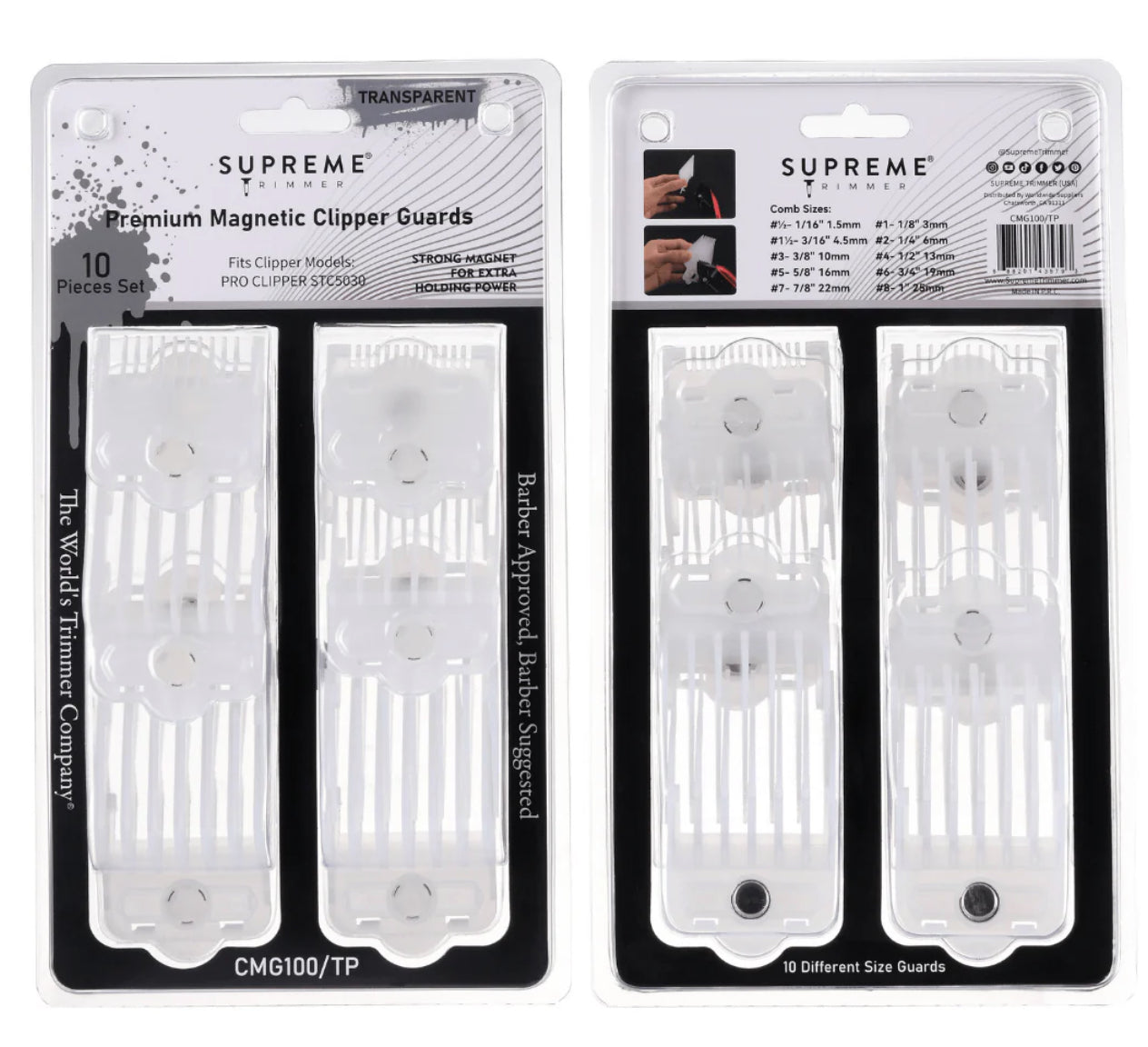 Premium Magnetic Clipper Guards - Transparent