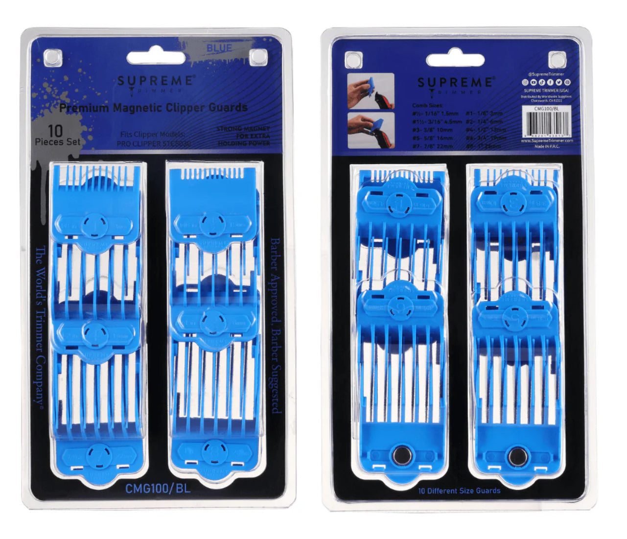 Premium Magnetic Clipper Guards - Blue