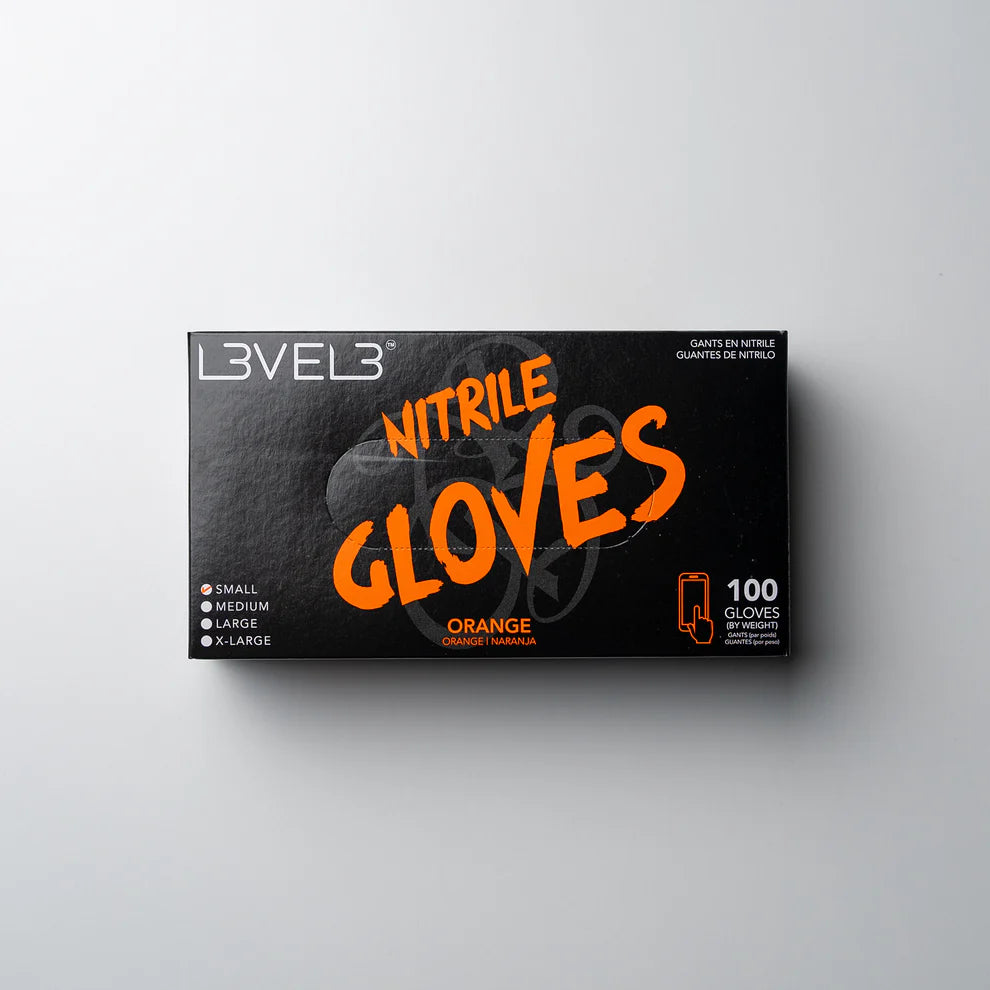 NITRILE GLOVES ORANGE LARGE 100CT