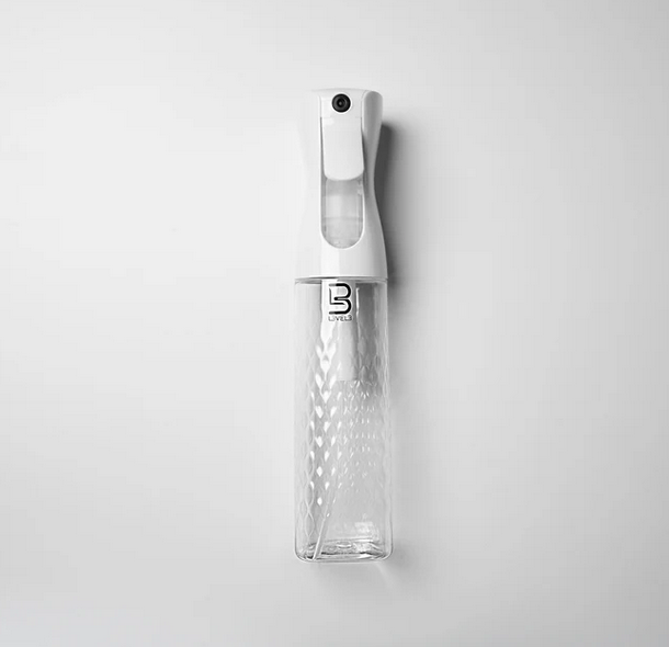 BEVELED SPRAY BOTTLE WHITE/CLEAR