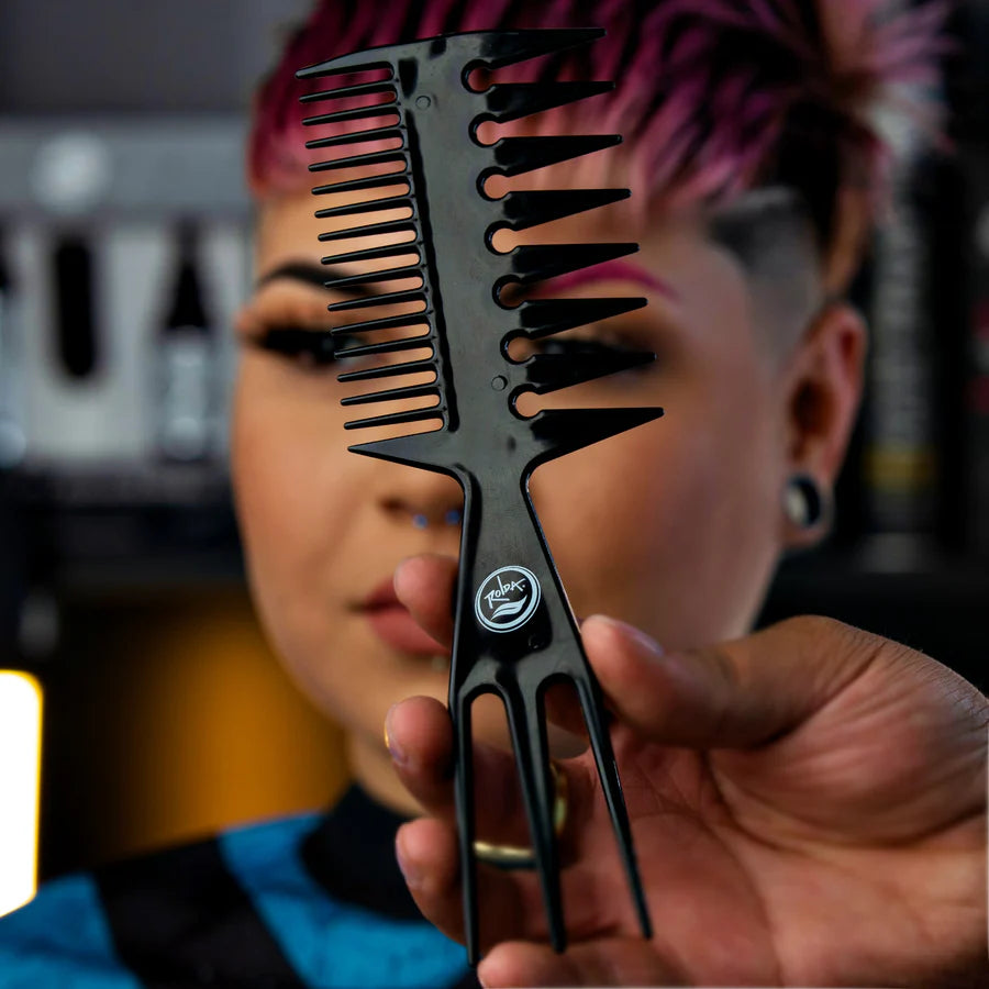 MULTI-STYLE BARBER FISH COMB - BLACK